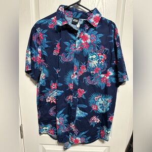 Star Wars R2 D2 Millennium Falcon Hawaiian Button Shirt Woven Large